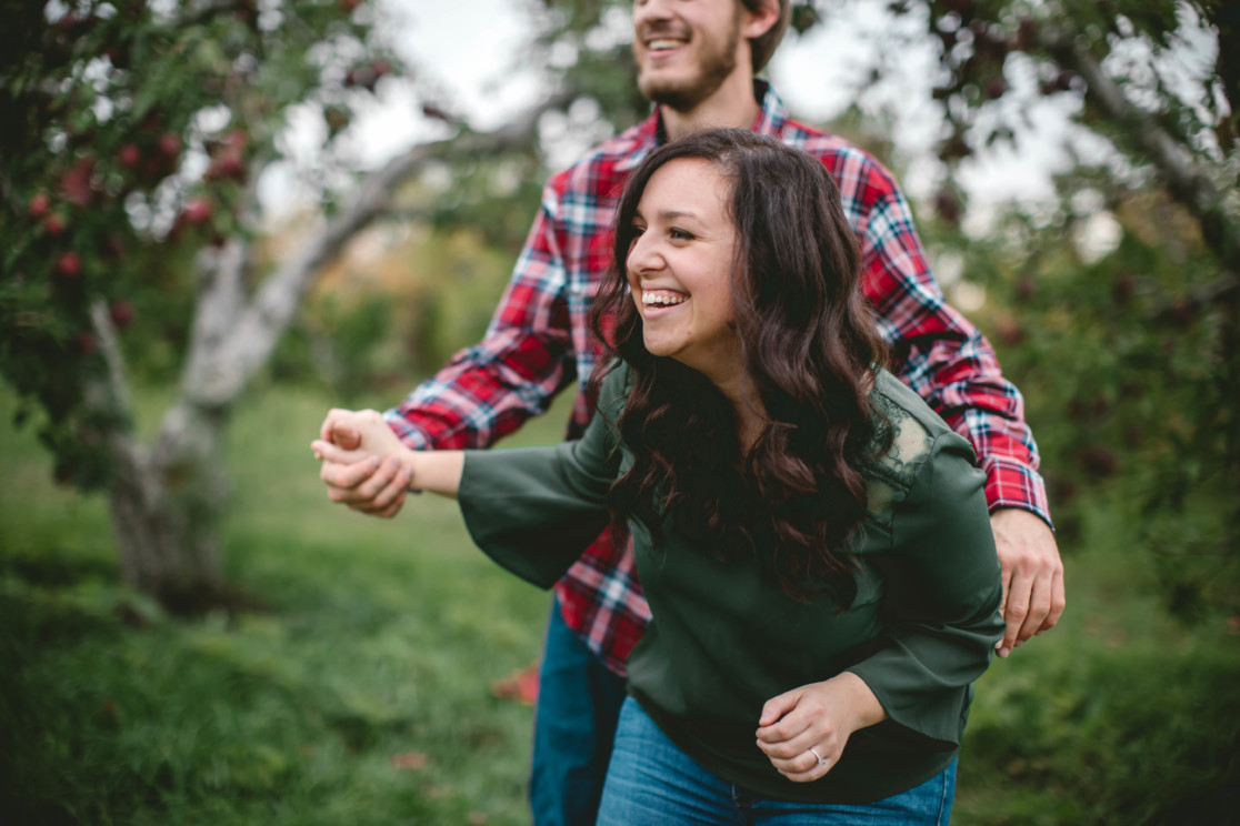 Waseum’s Apple Orchard Engagement | Fall Engagement Session