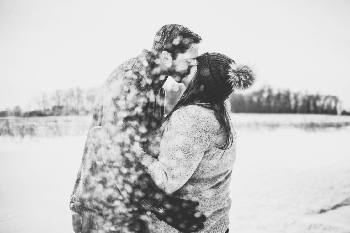 Snowy Barn Winter Engagement Session | Ann Arbor Michigan Wedding Photographer